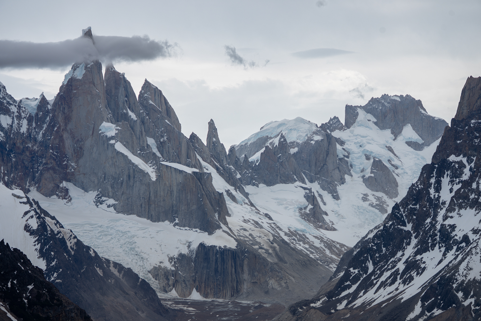Cloud around the summit of Cerro Torre