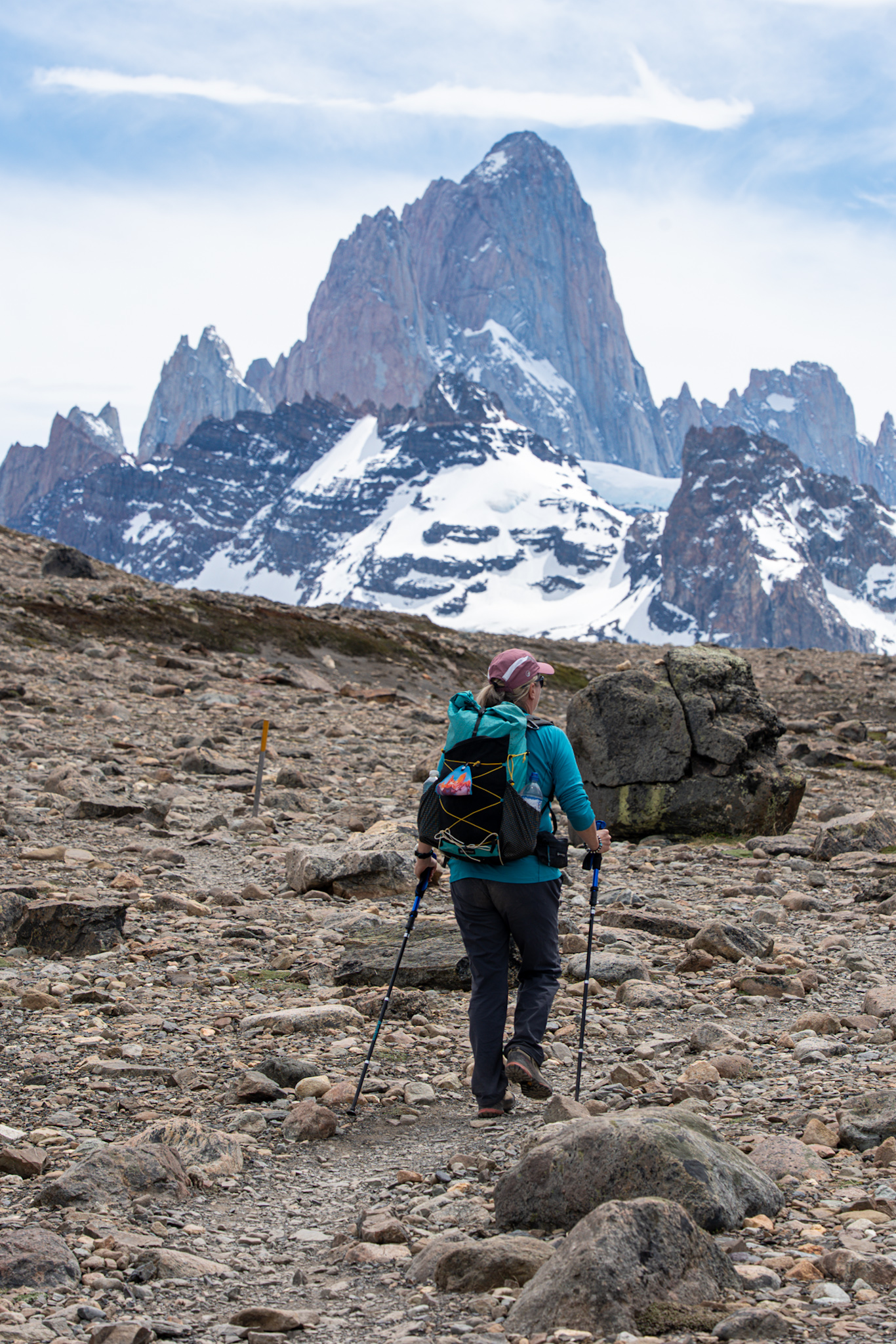 Kiersten approaching Loma Pliege plateau