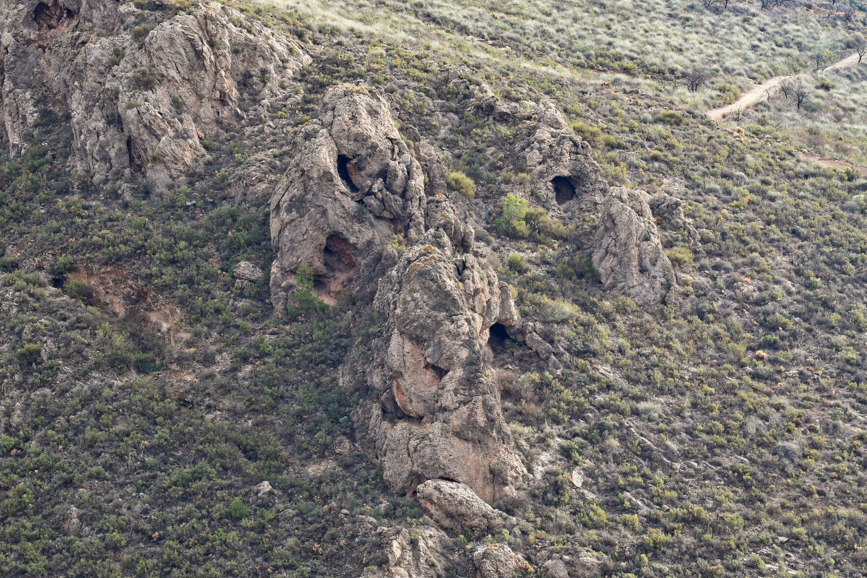 A rock formation that looks to have a face in it